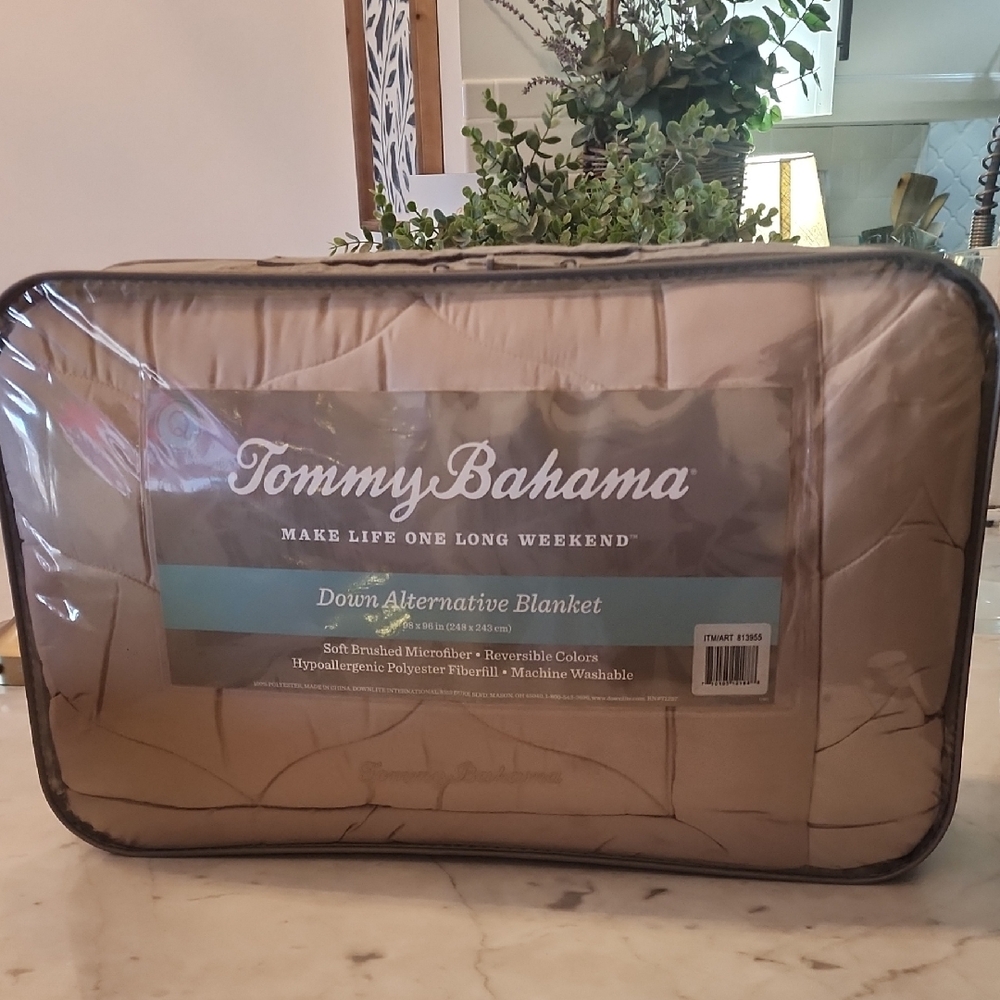 Tommy Bahama Down Alternative Blanket - Tan